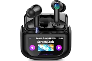 QXUFV AI Écouteur Traducteur Instantané 164 Langues, ANC/ENC Réduction du Bruit, 7 Modes de Traduction, Écran Tactile LED, IPX7 Étanche, 48H Autonomie
