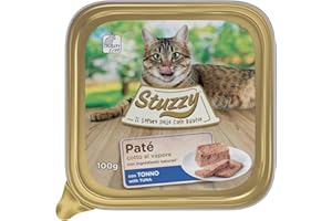 Stuzzy Mister, Comida húmeda para Gatos Adultos, Sabor atún, línea paté y Carne en trozos - Total 3,2 kg (32 tarrinas x 100 gr)