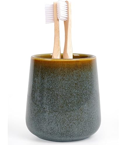 VINTAGE CERAMIC TOOTHBRUSH HOLDER HAPPY SNAIL APPROX. 7 X 7