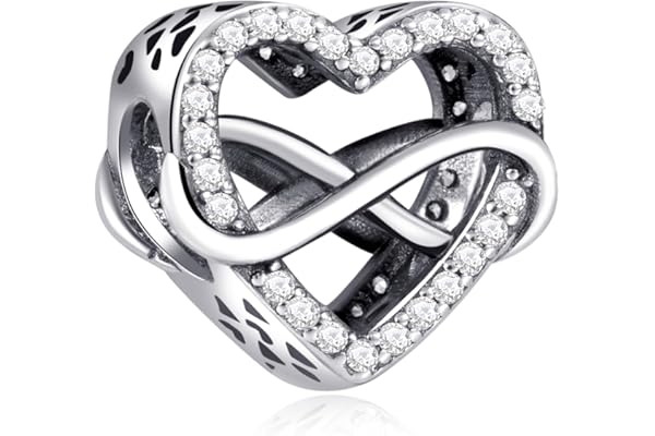 Annmors Charm Cœur Amour Famille pour Femme Argent Sterling 925 Breloque Bracelets Colliers Pendentifs