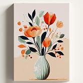 Sayılarla Boyama Tuval Hobi Seti SANATSAL 3 Temalı Fır&ccedil;a ve Boya Dahil Set (&Ccedil;ıtalı) 40x50 CM Kendin Yap Sayılarla Tuval Boya 