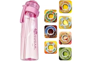 FIENZA 2023 Nuova Bottiglia di Acqua di Fragranza Frutta con Cannuccia, Borraccia di aria sportiva senza BPA 650ml Air Starter up Set di bottiglie Pod per bevande Scegli i baccelli di sapore profumati