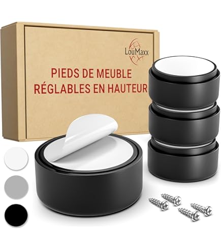 Lot de 4 Rehausseur Pieds de Lit Acier Carbone, Risers de Meubles