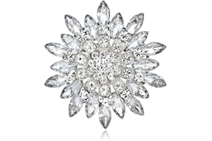 IMINI Squisita spilla per bouquet di fiori di cristallo per donne e ragazze con strass floreali spille da bavero clip maglione cappotto sciarpe vestito distintivi spille spille gioielli alla moda regali