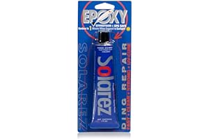 SOLAREZ UV Cure Epoxy Ding Repair Resin (1 onz) - SUP Paddle-Board & Surfboard Repair ~ Cures in 2-3 Mins! Non Yellowing, eco-Friendly - Zero Vapors, Comes with 60/240 Grit Sand Pad
