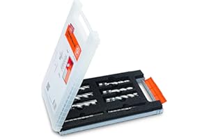 FEIN Zestaw akcesoriów Best of wiertło rdzeniowe HSS 3/4 w Weldon -6 wierteł rdzeniowych Ø 12, 14, 16, 18, 20 i 22 mm (głębokość cięcia 25 mm) oraz 2 kołki centrujące (80 mm) w walizce z tworzywa