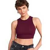 DILVIN Kadın Ribli Dikiş Efektli Crop Top Askılı Sıfır Yaka Dar Kalıp &Ouml;rme Yazlık &Uuml;st