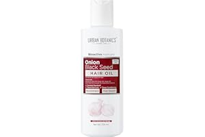 UrbanBotanics Onion Hair Oil for Hair Growth - With Black Seed Oil - Hair Fall & Dandruff Control - Men & Women with Vitamin 