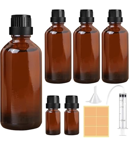 Bottiglia 1 Litro Plastica Flaconi Laboratorio Mikken 1000ml - 2 Pezzi PET Con Imbuto Bottiglia Acqua 1 Litro