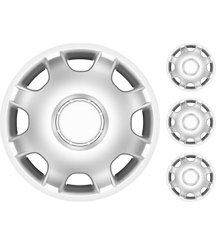 Coppe Copriruota Universali Farad - Set Da 4 Per Cerchi Da 15 Pollici, In Materiale PA66+PP, Vernice Metallizzata