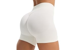 JOYSPELS Scrunch Butt Sport Gym Shorts Damen, V Förmige Bund Kurze Sporthose Damen Radlerhose High Waist Booty Shorts Po Push Up