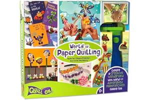 Quill On World of Paper Quilling | Electric Quilling Craft Kit | 20 Projects | Electric Tool & 550 Strips | Arts & Crafts for Kids | 8, 9, 10, 11, 12 Year Old Girl Gifts | Craft Kit for Adults