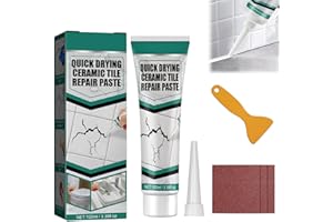 BAVOOTY Kit Reparation Carrelage,Crème de Réparation Murale,Pâte Répare Carreaux,Agent Repair Cream avec Grattoir et Buse Pointue Pâte Adhésive Forte,Pour Réparer Efficacement les Trous,Fissures,Graffitis