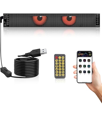 OCCHI DEL DIAVOLO LED Per AUTO - Controllo APP Bluetooth - Impermeabile IP65 - 374mm Programmable