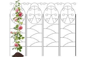 ARIFARO 142cm/56” Metal Garden Trellis for Climbing Plants, Pack of 4, Indoor/Outdoor Sturdy Plant Trellises for Potted Plants, House Plants, Climbing Vines (Ladybug Shape)