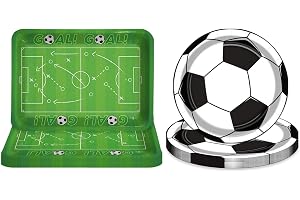Fotbollsfest papperstallrikar – 40 st 23 cm fotboll födelsedagsfest tillbehörssats för sport tema dekorationer barnfans födelsedag speldag