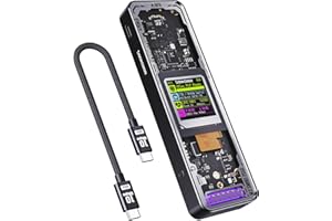 DOCKCASE Boîtier M.2 SSD NVMe, 4 To, USB 3.2 Gen 2, Détection de l'état du SSD, Protection contre les pertes d'énergie, Noir Mat