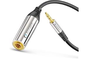 Sonero Adapter do słuchawek premium, 0,20 m, wtyczka jack 3,5 mm na gniazdo jack 6,3 mm, czarny, S-ACA005