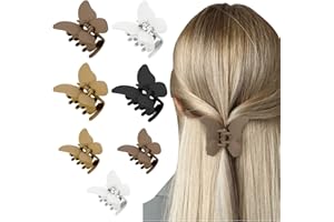 umorismo 7 Stück Schmetterling Haarklammer Klauen-Haarspangen Haarspange Rutschfeste Hair Claw Clips Matte Haar Klammern für Frauen Mädchen Damen Dickes Haar