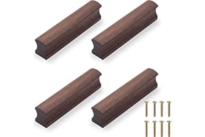 NAKUPENDA Tirador de Madera 4Pcs para Muebles, Cajones, Armarios y Cocina - Pomos para Aparador (64x100mm, Nogal Negro)