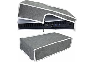 Fiorky Pionowa/pozioma osłona przeciwpyłowa do PS5 Slim Disc Edition (nowa mniejsza konstrukcja), tkanina Oxford 1680D odporna na kurz ochraniacz wodoodporny pokrowiec na konsolę PS5 Slim