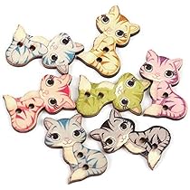 60 Boutons Tête De Chat En Acrylique Noir - Boutons Décoratifs 2 Trous Pour Couture, DIY, Vêtements, Halloween - 11