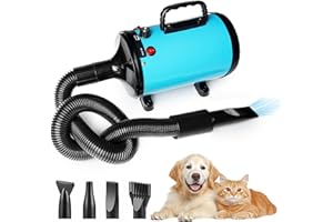 Memows 2800W Pet Grooming Hair Dryer, Dog Blaster Dryer, High Velocity, Low Noise, Blue