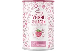 Collagene Vegano in Polvere | Collagen Peptides Idrolizzato Puro con Acido Ialuronico | Integratore Collagene da Bere | Colageno Donna e Uomo per Capelli Pelle e Ossa | Al Lampone | 400g | Alpha Foods