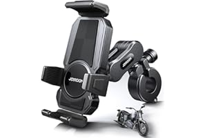 JOYROOM Soporte Móvil Moto Bicicleta de Metal, Soporte Telefono Moto con Amortiguador de Vibraciones para Harley Moto/Bicicleta/Scooter/ATV, Liberación con Botón Compatible con iPhone, Samsung