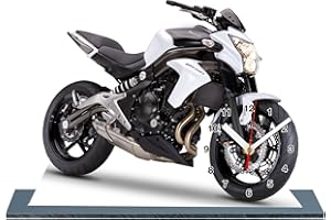 Moto Kawasaki ER 6N Noir ET Blanc en Horloge Miniature sur Socle 19