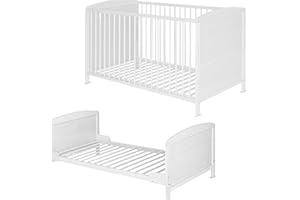 Best For Kids Gitterbett My Sweet Baby in 3 Farben ohne 10 cm Matratze aus Schaumstoff TÜV Zertifiziert Geprüft, Kinderbett Babybett weiß 4 Teile 120x60 (Weiß ohne Matratze)