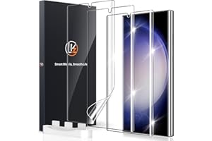 LK Schutzfolie Kompatibel mit Samsung Galaxy S23 Ultra, 3 Stück Schutzfolie[Nicht-Glas],Vollständige 4D-Gewölbte Fingerabdruck-ID Displayfolie, HD Klar