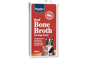 KARNLEA Beef Bone Broth for Dogs & Cats - 500ml | 100% Real & Natural Liquid Bone Broth for Pets | Nutritious High in Collagen & Protein for Healthy Joints, Gut, Digestion, Skin & Sickness Recovery