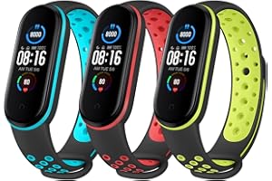 Wanme Correa Compatible con Xiaomi Mi Band 5 & Amazfit Band 5 & Xiaomi Mi Band 6, Pulseras Deportiva de Silicona Suave de Bicolor