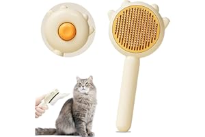 FADII Cat Brush for Grooming-Self Cleaning Dog Brush for Short or Long Haired,Cat Grooming Brushes with Hair Removal Button-Slicker Pet Combing Brush for Puppy Kitten Massage Hair Cleaner