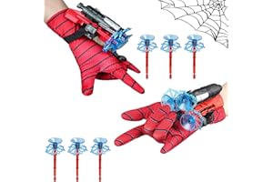 Amebleak Lot de 2 Gant de Lanceur Spiderman, Gants de Lanceur Spider, Lanceur de Toile Spiderman, Jouets de Poignet Lanceur de Héros, Jouets de Poignet de Lanceur D'araignée