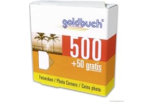 Goldbuch Fotoecken 500+50, Weiß, Glossy, Modern, Selbstklebend, Säurefrei, Horizontal, Vertikal, Rechteckig, Tischplatte, Kunststoffrahmen, Kunststoffrückwand, 500 Stück