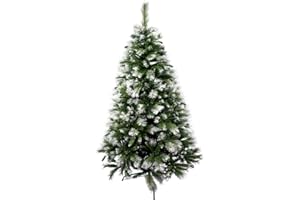 SOLAGUA NAVIDAD Solagua Árbol de Navidad Artificial Extra Relleno Abeto de Doble Hojas Combinadas 150-240cm Arboles C/Soporte Metálico (Nevado, 210cm 960Tips)