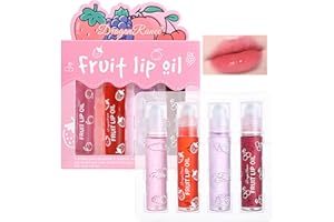 BEKOEEN 4 Pezzi Roll On Lip Gloss Set, Lucidalabbra Frutta Sapore, Rossetto Liquido Lucido e Idratante per Labbra a Lunga Tenuta, Fruit Lip Oil Set