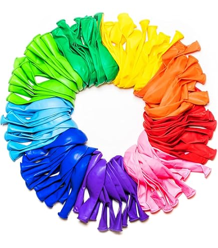 110 Ballons Latex 27 Cm – 11 Couleurs Multicolores – Pour Fête, Anniversaire, Mariage – Compatible Hélium