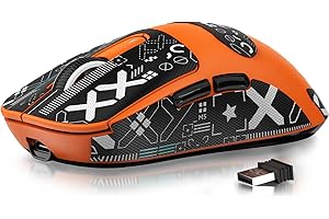 ATTACK SHARK X3 - Ratón superligero de 49 g con cinta, sensor de juegos PixArt PAW3395, BT/2.4G, mouse inalámbrico para juegos con cable, 6 DPI ajustables 26000, batería de 200 horas, ratones de