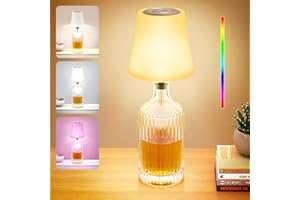 VIIIVA LED Akku Flaschenlampe, IP54 Flaschenlampe Aufsatz LED, 7 Modi Stufenlos Dimmbare Licht, 5200mAh Dimmbar Flaschenlicht, Touch Control Tischlampe Kabellos für Partys Restaurants Schlafzimmer (Weiß)