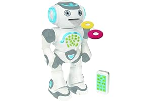 Lexibook- Powerman Max-Robot éducatif et programmable pour Jouer et Apprendre-Jouet pour garçons et Filles-Parle en français, Danse, Musique, STEM, raconte des Histoires, Lance des disques, ROB80FR