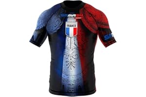 SMMASH Rashguard Homme Haut De Sport T Shirt Manche Courte Tee Shirt De Compression MMA UFC Running Sport Boxe MMA RDX Kickboxing Krav Maga Respirant Résistant