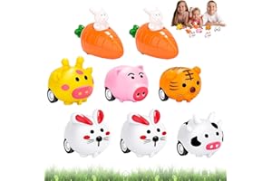 TELAOBAN Aufziehbare Hasen mit Karotte Set, 8 Stück Osterhasen Aufziehspielzeug, Aufziehbare Hasen mit Karotte Set, Aufziehbare Osterhasen mit Karotte, Aufziehspielzeug Hasen Tier Osterdeko, für Jungen Mädchen