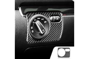 KUNGKIC Fibra de Carbono Panel de Interruptores de Faros del Coche Pegatina Interior Compatible con Volkswagen VW Golf 6 GTI MK6 2008-2013 Accesorios
