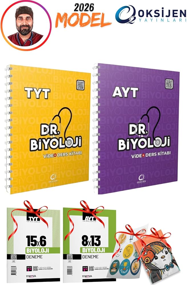 2026 Model Oksijen Yayınları Dr Biyoloji TYT-AYT 2li Video Ders Kitabı Seti 4 Hediyeli Set DR02017 Oksijen Yayınları