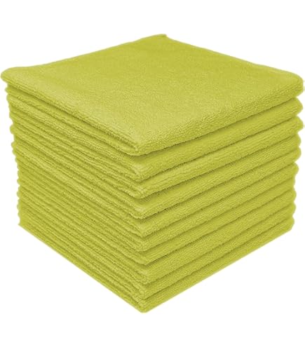 SBS Microvezeldoeken, 10 stuks, 30 x 30 cm, wasbaar, wit, voor huishouden, auto, motorfiets, enz. poetsdoeken, poetsdoeken, huishouddoeken
