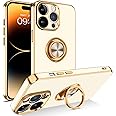 BENTOBEN iPhone 14 Pro Max Case, Slim Lightweight 360° Ring Holder Kickstand Support Car Mount Shockproof Women Men Non-Slip Protective Case for iPhone 14 Pro Max 6.7", White