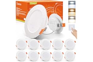‎TOMOSU Tomosu LED Einbaustrahler 230V Flach, LED Spot 5W 450LM, IP44 Einbauleuchten für das Bad, Kaltweiß 6000K Warmweiß 3000K Neutralweiß 4000K, Ø75-90mm Lochdurchmesser, 10er Set